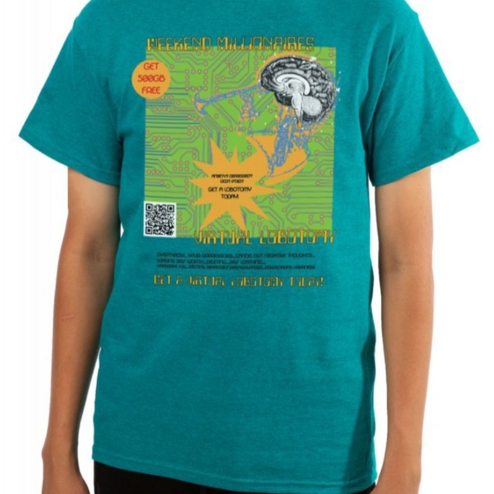 Weekend Millionaires - The Virtual Lobotomy Graphic Tee ~ Free Shipping! ☆